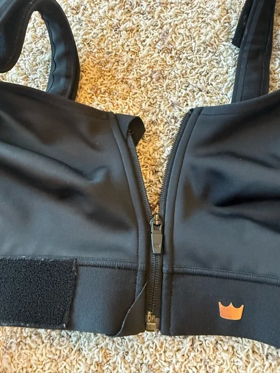 SHEFIT High Impact Ultimate Zip Front Sports Bra Black Size 2Luxe - Picture 15 of 15